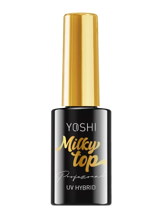 Yoshi Top Milky, top hybrydowy mleczny, top hybrydowy no wipe, lakier hybrydowy top 10 ml, babyboomer top, soft french top, NaszePaznokcie.pl