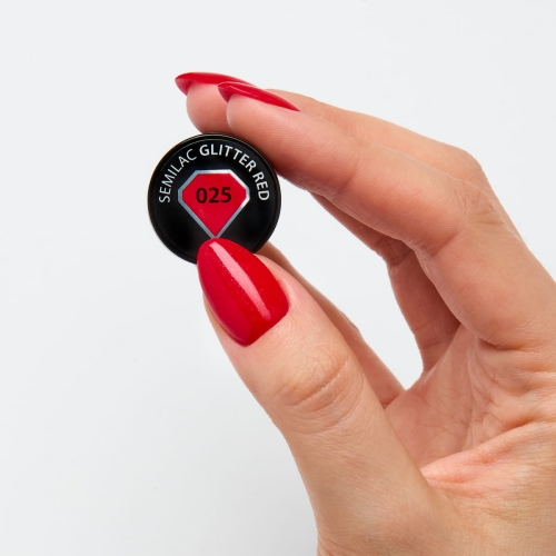 025 Lakier hybrydowy Semilac Glitter Red 7ml !Semilac415524.jpg