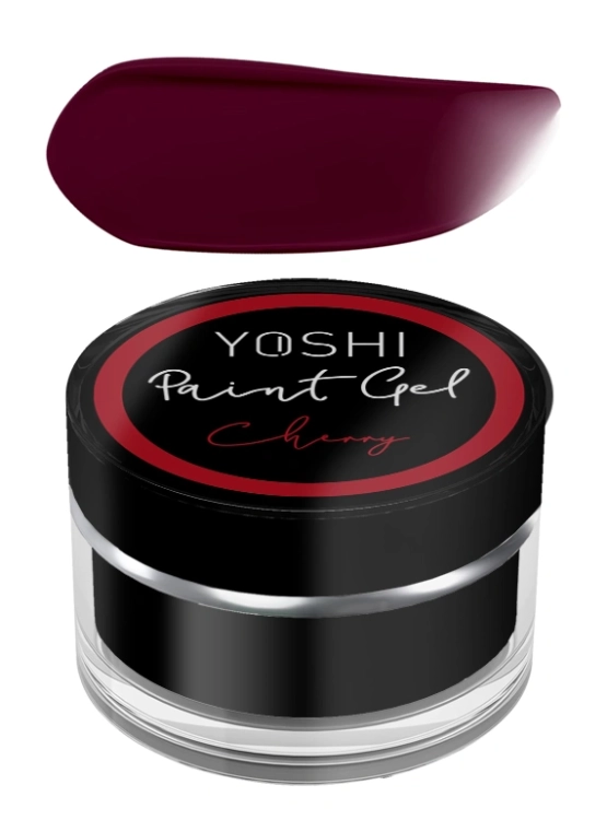YOSHI Paint Gel Cherry, paint gel 5 ml, żel do zdobień czerwony, zdobienia paznokci YOSHI, nakładanie paint gel, NaszePaznokcie.pl