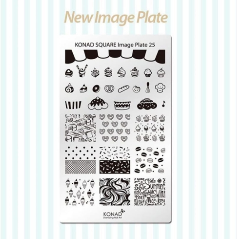 KONAD® Sq25 Słodycze  Płytka Stamping Art SQUARE 25