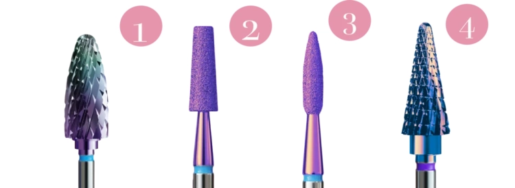 IQ Nails Express Mani, Pink Princess frezy, zestaw frezów do manicure, frezy do skórek IQ Nails