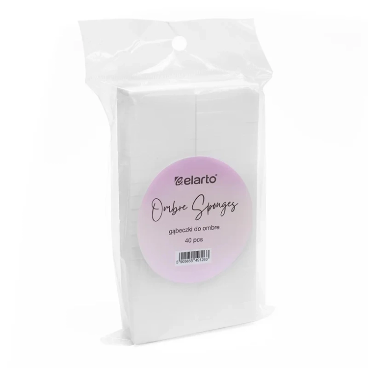 Elarto gąbka lateksowa, gąbka do ombre 40 szt, gąbka do babyboomer, akcesoria manicure ombre, zestaw gąbek lateksowych 40 szt, NaszePaznokcie.pl