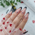 top hybrydowy z czarnymi serduszkami 10 ml, YOSHI Pure Love Top BLACK, transparentny top z efektem dekoracyjnym, szybkie zdobienia paznokci topem, romantyczny manicure hybrydowy