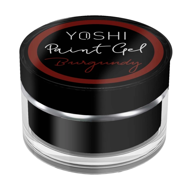 YOSHI Paint Gel Burgundy, żel do zdobień bordo, paint gel 5 ml, zdobienia paznokci bordowe, żel zdobienia YOSHI, NaszePaznokcie.pl