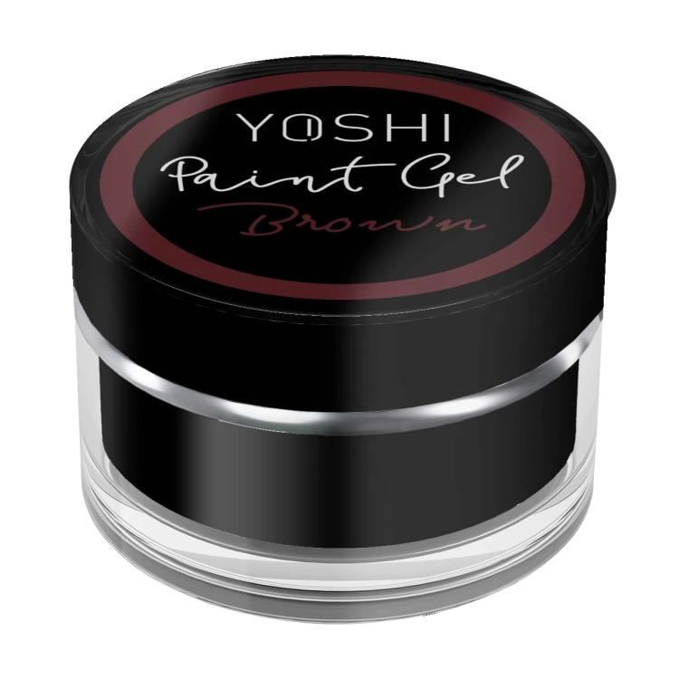 YOSHI Paint Gel Brown, żel do zdobień brązowy, paint gel 5 ml YOSHI, zdobienia paznokci brązowe, NaszePaznokcie.pl