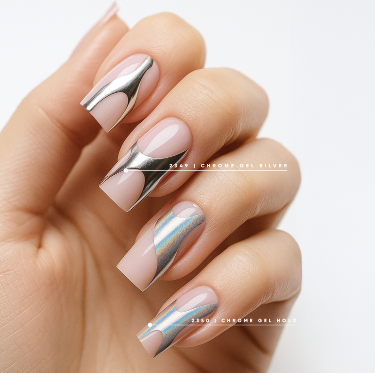 Chrome Gel Silver, metaliczny żel do zdobień, żel paint, Mistero Milano żel, żel do french, efekt chrome paznokcie, żel lustrzany silver, zdobienia paznokci, NaszePaznokcie.pl, mirror, efekt lustra, lustro, lustrzany żel, Chrome, 2350