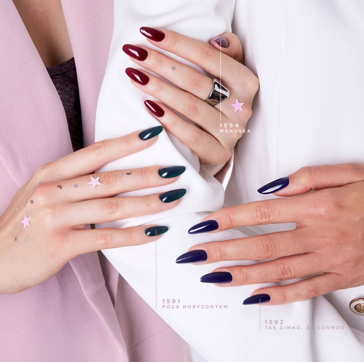 Mistero Milano Wenuska, lakier hybrydowy burgund, lakier hybrydowy z nutą czerwieni, lakier hybrydowy bez HEMA, lakier hybrydowy 7 ml, Winter Stardust, lakier hybrydowy do salonu, NaszePaznokcie.pl