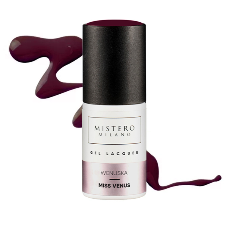 1594, Mistero Milano Wenuska, lakier hybrydowy burgund, lakier hybrydowy z nutą czerwieni, lakier hybrydowy bez HEMA, lakier hybrydowy 7 ml, Winter Stardust, lakier hybrydowy do salonu, NaszePaznokcie.pl