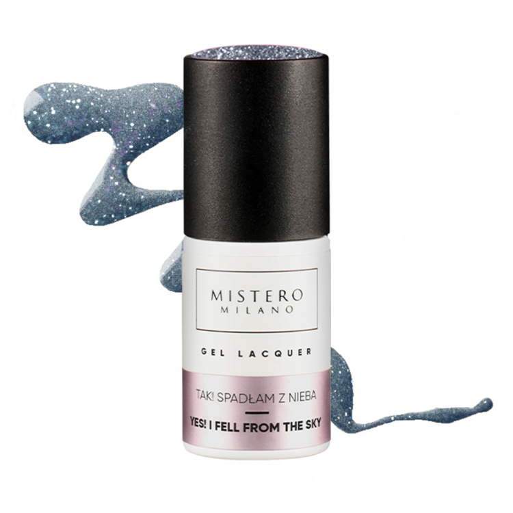 1590, Mistero Milano Tak Spadłam z nieba, lakier hybrydowy cat eye, lakier hybrydowy bez HEMA, lakier hybrydowy 7 ml, Winter Stardust, fiolet-turkus lakier hybrydowy, lakier hybrydowy do salonu, NaszePaznokcie.pl