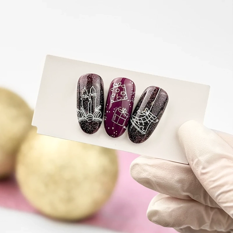 Elarto Stamping Plate No7 Xmas Stories, blaszka do stempli świąteczna, zdobienia paznokci śnieżynki choinki, akcesoria manicure stamping, NaszePaznokcie.pl