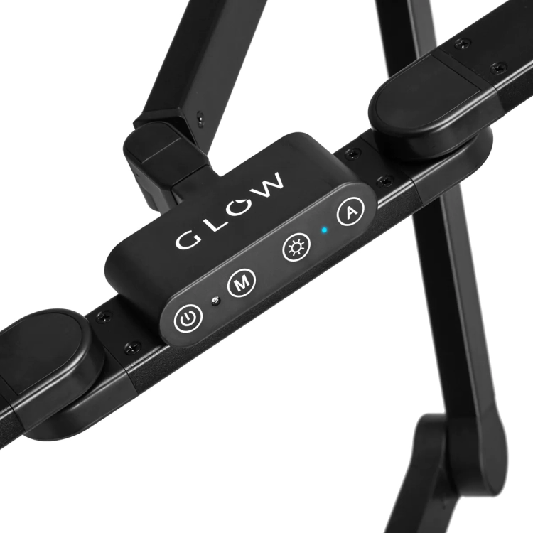 Glow L04 lampa zabiegowa czarna, lampa do blatu manicure, lampa bezcieniowa stylizacja paznokci, oświetlenie salonowe czarna lampa, NaszePaznokcie.pl