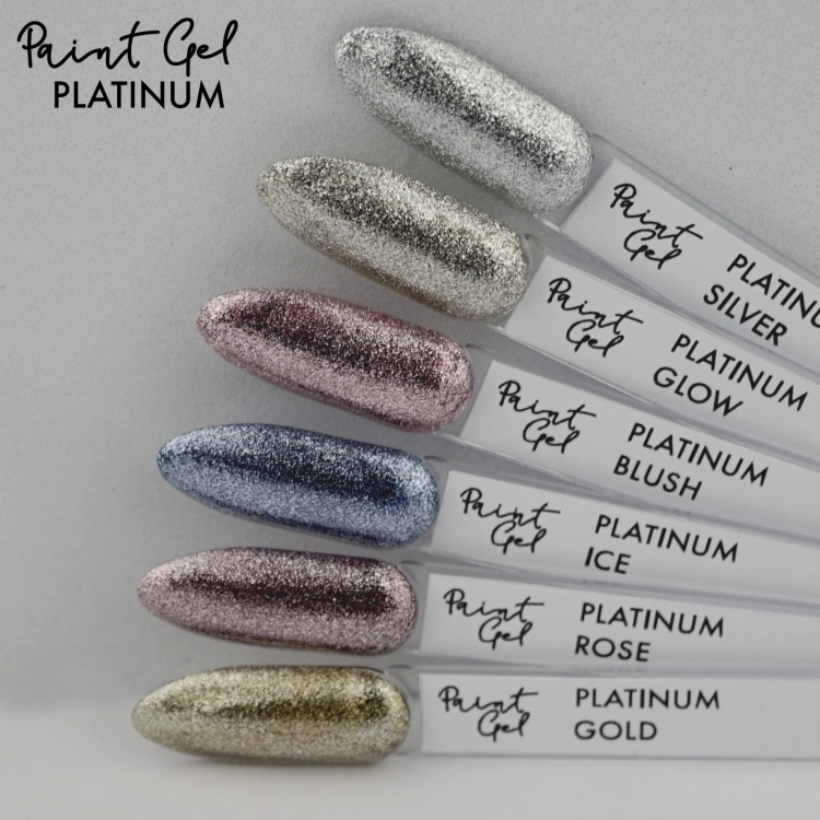 YOSHI Paint Gel Platinum Ice, żel do zdobień niebieski, paint gel 5 ml, zdobienia paznokci lodowy błękit, YOSHI zdobienia, NaszePaznokcie.pl