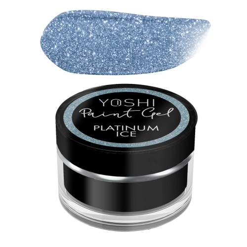 YOSHI Paint Gel Platinum Ice, żel do zdobień niebieski, paint gel 5 ml, zdobienia paznokci lodowy błękit, YOSHI zdobienia, NaszePaznokcie.pl