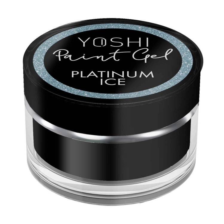 YOSHI Paint Gel Platinum Ice, żel do zdobień niebieski, paint gel 5 ml, zdobienia paznokci lodowy błękit, YOSHI zdobienia, NaszePaznokcie.pl