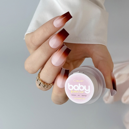 Clavier Baby Boomer żel 3w1, żel Ombre Clavier, żel do zdobień i stempli, Clavier Nailsology, żel stylizacja paznokci, NaszePaznokcie.pl