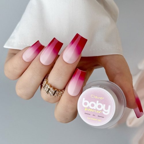 Clavier Baby Boomer żel 3w1, żel Ombre Clavier, żel do zdobień i stempli, Clavier Nailsology, żel stylizacja paznokci, NaszePaznokcie.pl