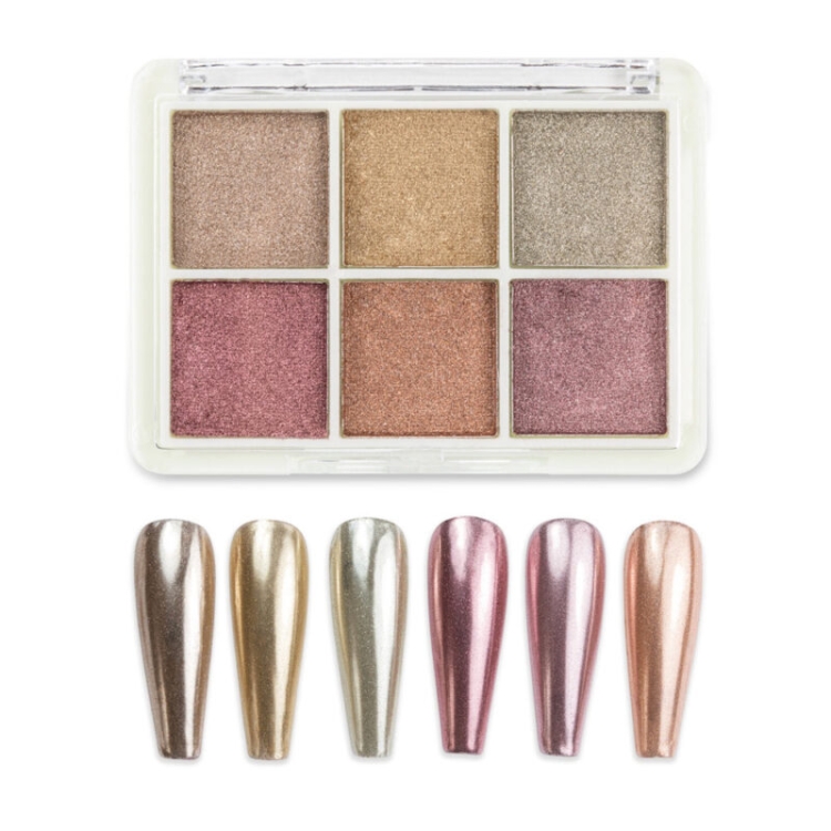 Clavier pyłek chrom, metaliczny pyłek do paznokci, lustro paznokcie, opalizujący efekt, chrom nail powder