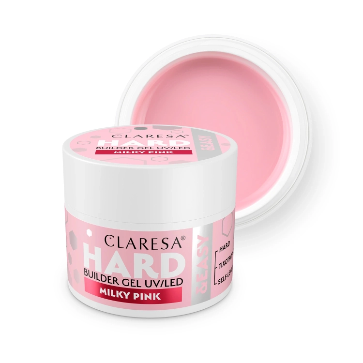 builder gel Claresa, Claresa Milky Pink 45g, żel budujący Milky Pink, żel do przedłużania paznokci, samopoziomujący builder gel, heatless builder gel, twardy builder gel, builder gel 45 g dla stylistek