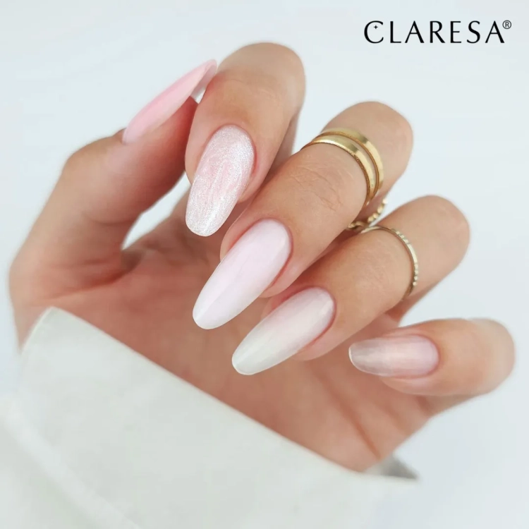 Claresa Hard&Easy Milky White, builder gel Milky White 45g, żel budujący mleczna biel, twardy builder gel do paznokci, żel do przedłużania paznokci, french manicure żel, baby boomer builder gel