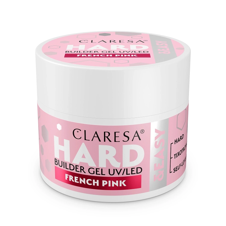 Claresa French Pink, żel budujący Claresa, builder gel 45g, żel do przedłużania paznokci, twardy builder gel, żel French Pink, samopoziomujący builder gel, przedłużanie szablonem żelem