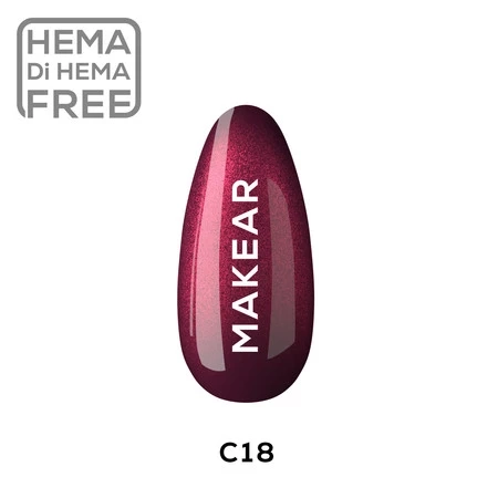 Makear C18, lakier hybrydowy Makear 8 ml, trwały manicure hybrydowy, lakier hybrydowy wysokiej pigmentacji, lakier do paznokci Makear, hybryda odporna na odpryski, manicure hybrydowy salonowy