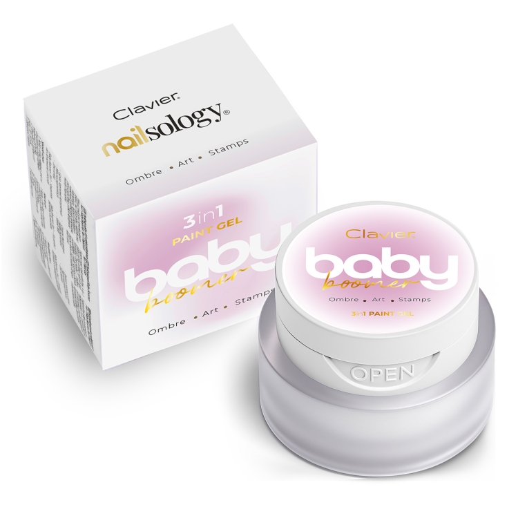 żel 3w1 do ombre, Clavier Baby Boomer 3w1, żel do ombre paznokci, żel do zdobień paznokci, żel do stampingu paznokci, paint gel 3w1, manicure ombre Clavier