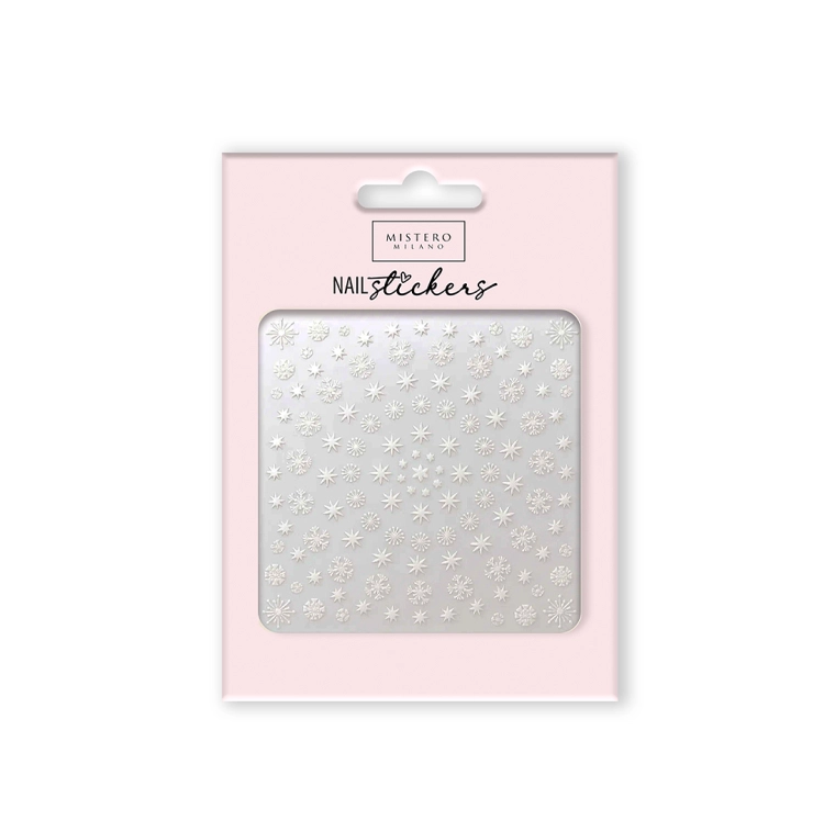 5223, naklejki do paznokci Chilly Snowflakes White, naklejki paznokci zimowe, naklejki paznokci świąteczne, nail stickers snowflakes, zimowe zdobienia paznokci, Mistero Milano naklejki, naklejki paznokci białe płatki śniegu