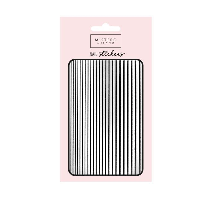 5105, naklejki do paznokci Elastic Stripe Black, czarne naklejki paznokci paski, geometryczne nail stickers, Mistero Milano naklejki, naklejki paznokci minimalistyczne, zdobienia paznokci paski