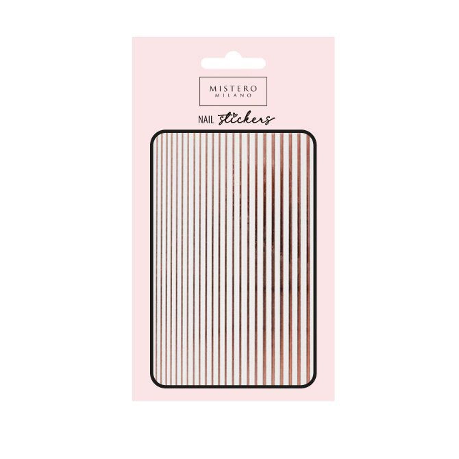 5102, naklejki do paznokci Elastic Stripe Rose Gold, naklejki paznokci rose gold, naklejki manicure hybrydowy rose gold, nail stickers gold stripes, Mistero Milano naklejki, dekoracje paznokci rose gold, naklejki do manicure żelowego