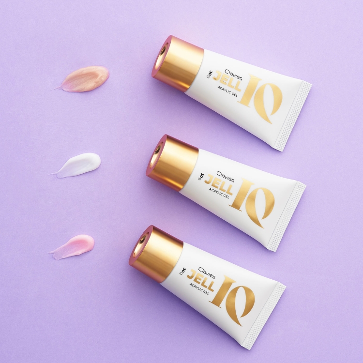 akrylożel do przedłużania paznokci Carmel Pink 05, JELLIQ Clavier 30g TPO Free, elastyczny akrylożel do wzmacniania paznokci, plastyczna konsystencja akrylożelu do salonu, trwały manicure akrylożelem z możliwością tworzenia kształtów i efektów