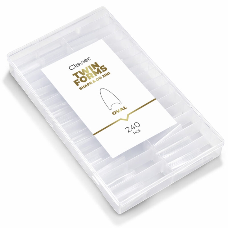 formy do przedłużania paznokci, Clavier Twin Forms 2w1, formy owalne do paznokci, formy BShape & Go, manicure żelowy, manicure akrylowy, profesjonalne formy paznokci