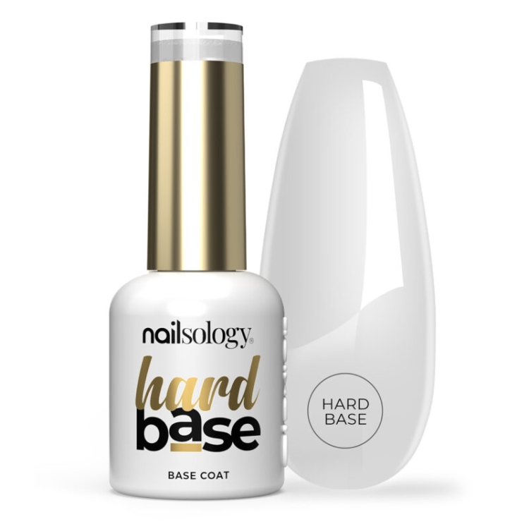 Hard Base Coat Nailsology 8 ml, baza pod paznokcie Clavier, profesjonalna baza hybrydowa, baza wzmacniająca paznokcie, samopoziomująca baza pod żel i akryl, baza do manicure salonowego