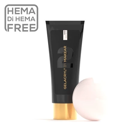 akrylożel Makear, Gelacryl2 Milky White GA02, mleczny akrylożel do paznokci, French paznokcie, Baby Boomer, profesjonalny akrylożel 60 g, polygel HEMA-FREE, modelowanie paznokci, przedłużanie paznokci, trwały akrylożel