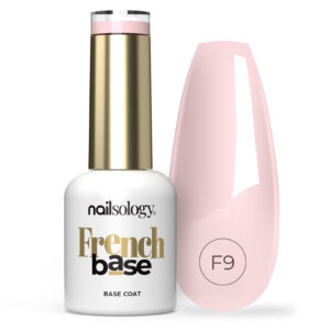 kolorowa baza hybrydowa french, french base coat Clavier, baza hybrydowa Sweet Bubblegum F9, baza budująca french manicure, profesjonalna baza hybrydowa do frencha