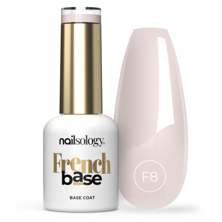 kolorowa baza hybrydowa Clavier Rassjelly F8, french base coat Clavier, baza hybrydowa do french manicure, samopoziomująca baza hybrydowa