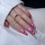 lakier hybrydowy Semilac Magnetic Raspberry 795, efekt cat eye magnetic, czerwony lakier hybrydowy z efektem flash, trwały lakier hybrydowy do salonów manicure