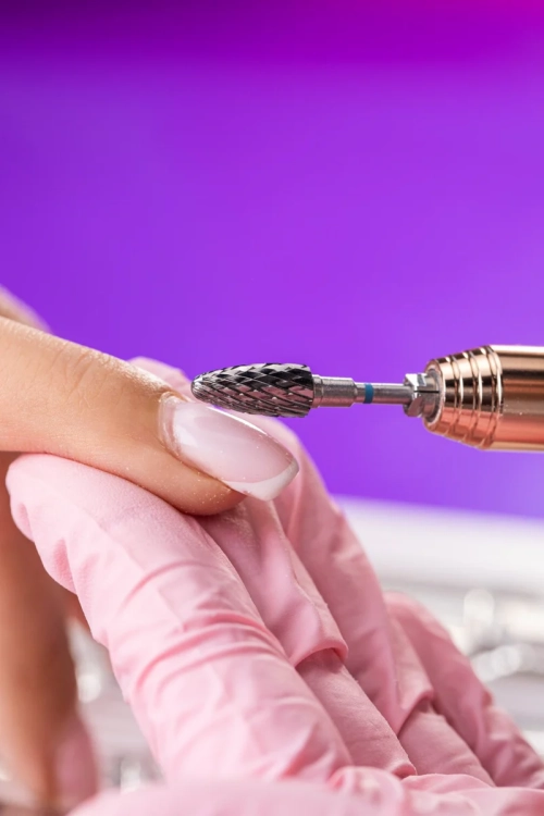 frez węglikowy do hybrydy i żelu, frez standardowa szyszka IQ Nails, frez do manicure frezarkowego, frezy usuwanie akrylu