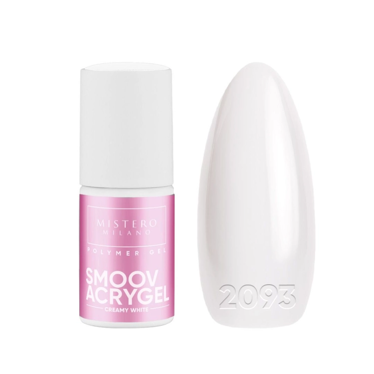 SMOOV Acrygel Creamy White Mistero Milano, akrylożel do paznokci, profesjonalny acrygel, mleczno biały akrylożel, akrylożel do wzmacniania paznokci