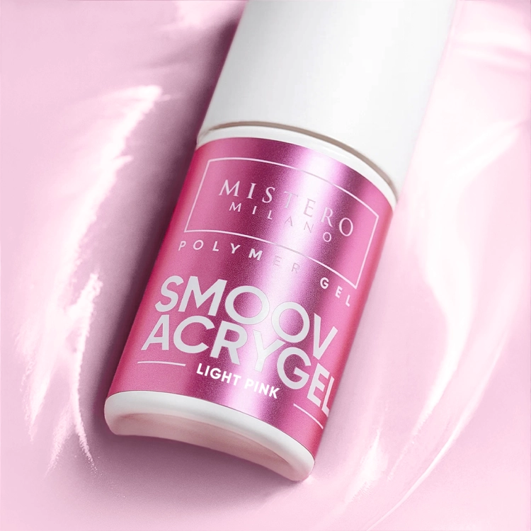 2094, Acrygel SMOOV Light Pink Mistero Milano, akrylożel jasno różowy, akrylożel do paznokci, profesjonalny akrylożel SMOOV, półtransparentny akrylożel Light Pink