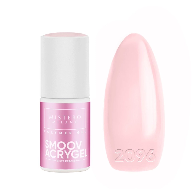 2096-, Acrygel SMOOV Soft Peach Mistero Milano, brzoskwiniowy akrylożel do paznokci, profesjonalny akrylożel, półtransparentny akrylożel, akrylożel do rekonstrukcji