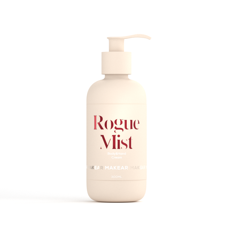 balsam do dłoni i ciała Makear Rogue Mist, perfumowany balsam do ciała 300 ml, nawilżający balsam Makear, balsam inspirowany Baccarat Rouge 540, intensywna pielęgnacja skóry, balsam regenerujący skórę, kosmetyki pielęgnacyjne Makear