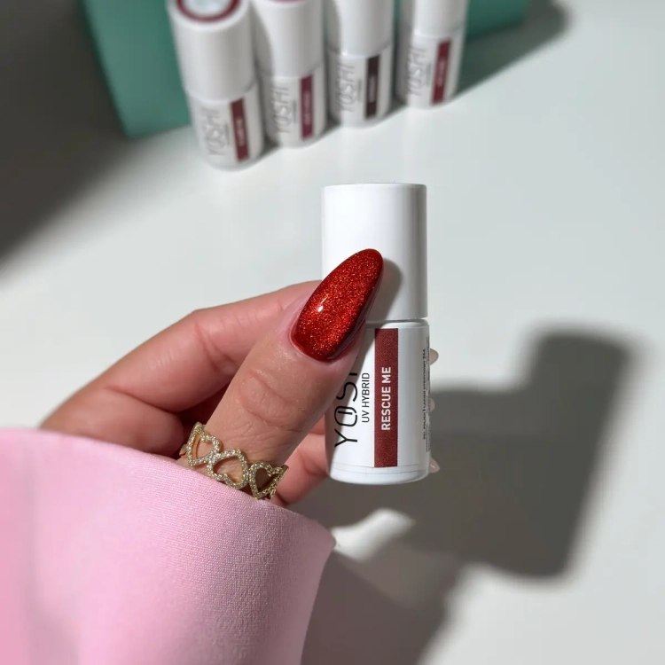 Yoshi Rescue Me 264, lakier hybrydowy Yoshi miedziany Cat Eye, lakier hybrydowy 6 ml Cat Eye, miedziany lakier hybrydowy Yoshi, lakier hybrydowy efekt Cat Eye Fireline