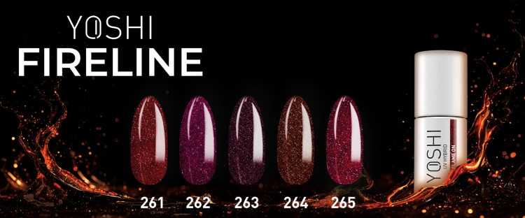 Yoshi Heat Check 262, malinowy lakier hybrydowy cat eye, lakier hybrydowy Yoshi 6 ml, malinowy cat eye hybryda, profesjonalny lakier hybrydowy Yoshi, lakier hybrydowy z różowym refleksem