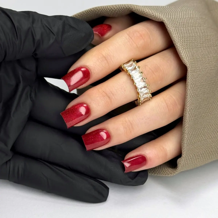 Yoshi Hot Zone 265, lakier hybrydowy Yoshi czerwony Cat Eye, intensywna czerwień hybrydowy Yoshi, lakier hybrydowy Fireline Cat Eye, lakier hybrydowy 6 ml