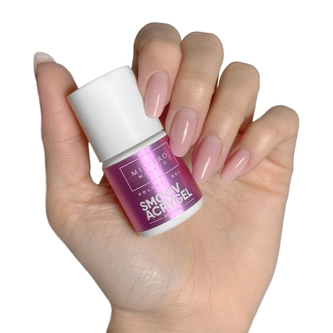 2096-, Acrygel SMOOV Soft Peach Mistero Milano, brzoskwiniowy akrylożel do paznokci, profesjonalny akrylożel, półtransparentny akrylożel, akrylożel do rekonstrukcji
