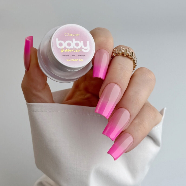 baby boomer żel 3w1 Clavier, profesjonalny żel do ombre paznokci, żel do zdobień i stampingu, paint gel do nail art, żel do stylizacji ombre baby boomer, żel do salonu stylizacji paznokci