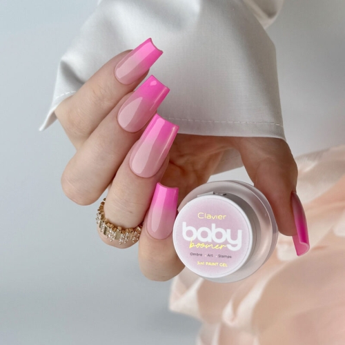 baby boomer żel 3w1 Clavier, profesjonalny żel do ombre paznokci, żel do zdobień i stampingu, paint gel do nail art, żel do stylizacji ombre baby boomer, żel do salonu stylizacji paznokci