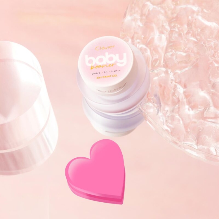 żel baby boomer 3w1 Clavier do ombre i zdobień, profesjonalny żel do stampingu i nail art, paint gel do baby boomer, żel do stylizacji paznokci Clavier dla stylistek, żel do ombre paznokci profesjonalny