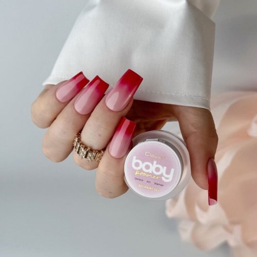 profesjonalny paint gel do ombre paznokci, żel do baby boomer Clavier, żel 3w1 do zdobień i stampingu, intensywnie napigmentowany żel do nail art, żel do cieniowania ombre dla stylistek paznokci, profesjonalny żel do zdobień paznokci salonowy