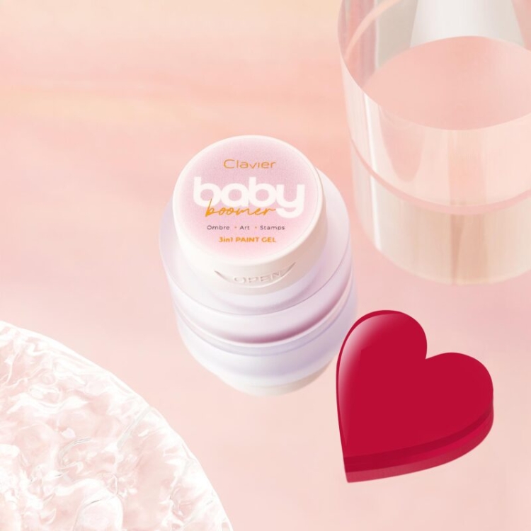 żel Baby Boomer 3w1 Clavier do ombre, intensywnie napigmentowany żel do zdobień i stampingu, profesjonalny żel do paznokci dla stylistek, żel 3w1 paint gel do baby boomer, żel do cieniowania ombre salonowy